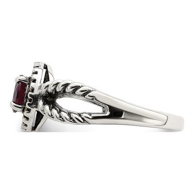 Sterling Silver & 14K Gold Rhodolite Garnet Ring – view 4