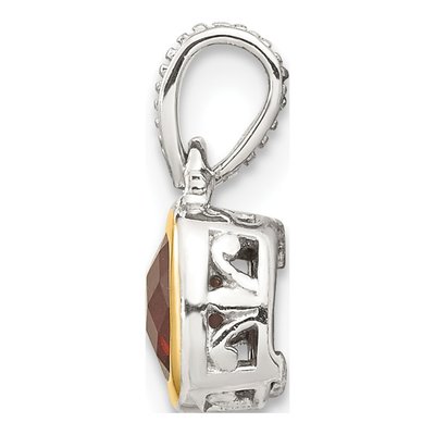 Sterling Silver & 14K Gold Garnet Pendant – view 3