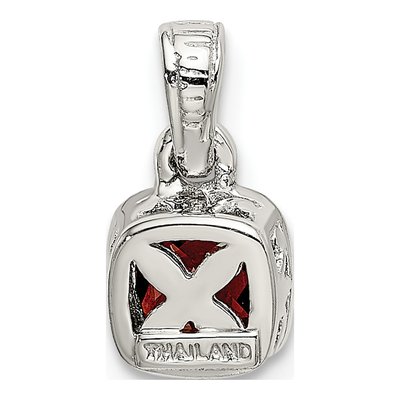 Sterling Silver & 14K Gold Garnet Pendant – view 4