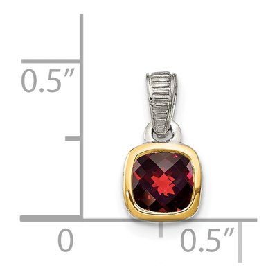 Sterling Silver & 14K Gold Garnet Pendant – view 5