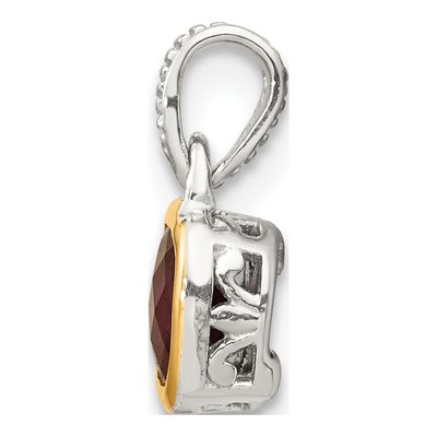 Sterling Silver & 14K Gold Rhodolite Garnet Pendant – view 3