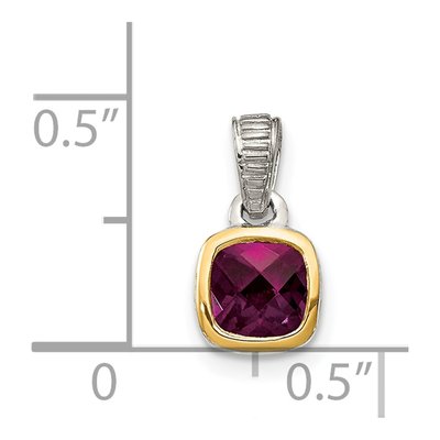Sterling Silver & 14K Gold Rhodolite Garnet Pendant – view 5