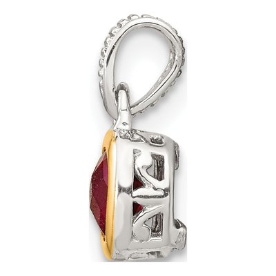 Sterling Silver & 14K Gold Ruby Pendant – view 3