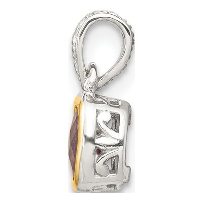 Sterling Silver & 14K Gold Amethyst Pendant – view 3