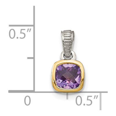 Sterling Silver & 14K Gold Amethyst Pendant – view 5
