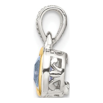 Sterling Silver & 14K Gold Aquamarine Pendant – view 3
