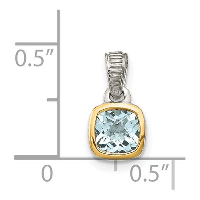 Sterling Silver & 14K Gold Aquamarine Pendant – view 5