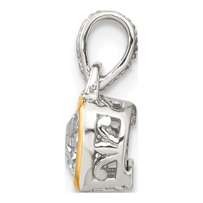 Sterling Silver & 14K Gold White Topaz Pendant – view 3