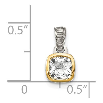 Sterling Silver & 14K Gold White Topaz Pendant – view 5