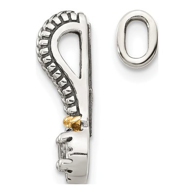 Sterling Silver & 14K Gold White Topaz Slide Pendant – view 3