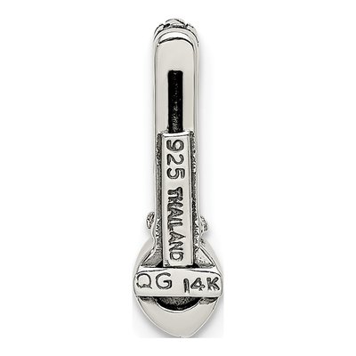 Sterling Silver & 14K Gold White Topaz Slide Pendant – view 4