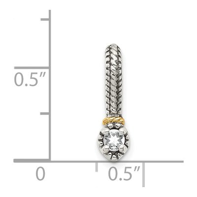 Sterling Silver & 14K Gold White Topaz Slide Pendant – view 5