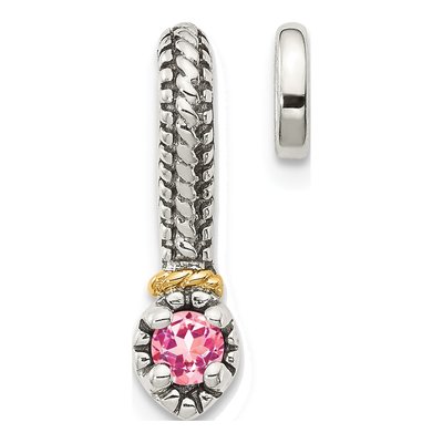 Sterling Silver & 14K Gold Pink Tourmaline Slide Pendant