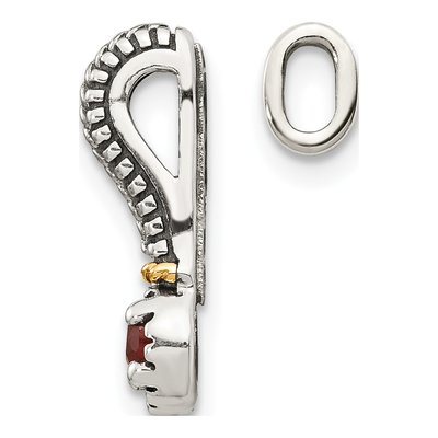 Sterling Silver & 14K Gold Garnet Slide Pendant – view 3