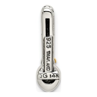 Sterling Silver & 14K Gold Garnet Slide Pendant – view 4