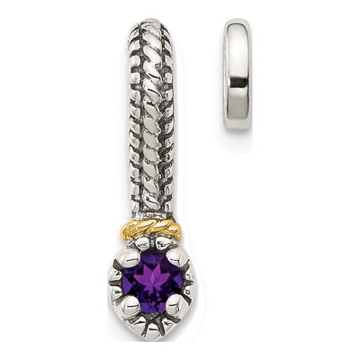 Sterling Silver & 14K Gold Amethyst Slide Pendant