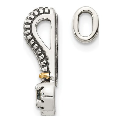 Sterling Silver & 14K Gold Aquamarine Slide Pendant – view 3