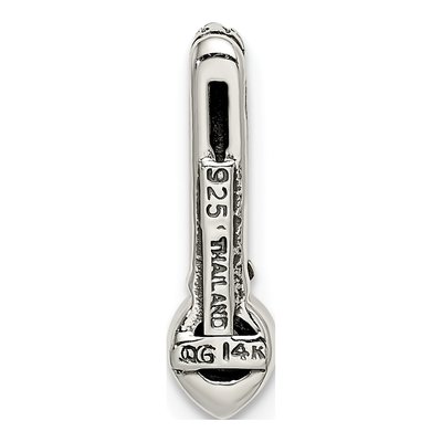 Sterling Silver & 14K Gold Aquamarine Slide Pendant – view 4