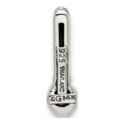 Sterling Silver & 14K Gold Rhodolite Garnet Slide Pendant – view 4