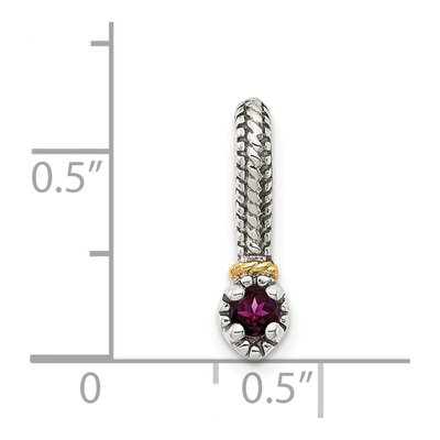 Sterling Silver & 14K Gold Rhodolite Garnet Slide Pendant – view 5