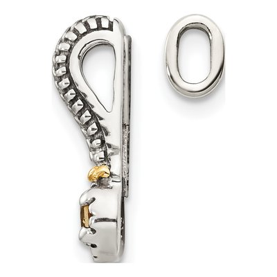 Sterling Silver & 14K Gold Citrine Slide Pendant – view 3