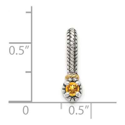 Sterling Silver & 14K Gold Citrine Slide Pendant – view 5