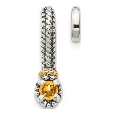Sterling Silver & 14K Gold Citrine Slide Pendant