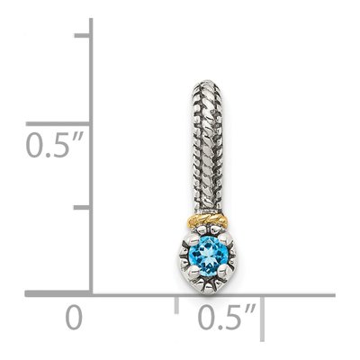 Sterling Silver & 14K Gold Sky Blue Topaz Slide Pendant – view 5
