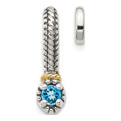 Sterling Silver & 14K Gold Sky Blue Topaz Slide Pendant