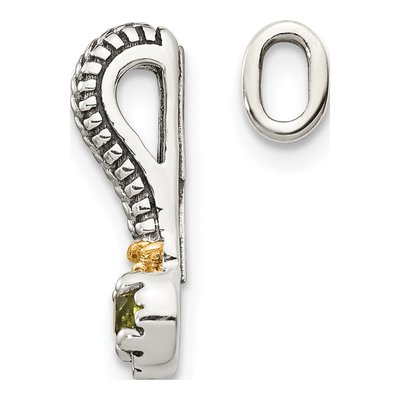 Sterling Silver & 14K Gold Peridot Slide Pendant – view 3