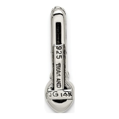 Sterling Silver & 14K Gold Peridot Slide Pendant – view 4