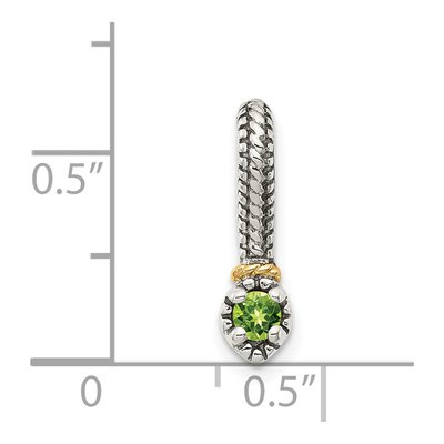 Sterling Silver & 14K Gold Peridot Slide Pendant – view 5