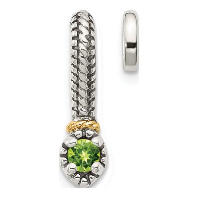 Sterling Silver & 14K Gold Peridot Slide Pendant