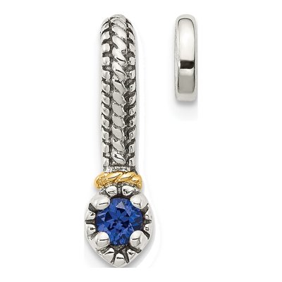 Sterling Silver & 14K Gold Lab-Created Sapphire Slide Pendant