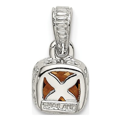 Sterling Silver & 14K Gold Citrine Cushion Pendant – view 4