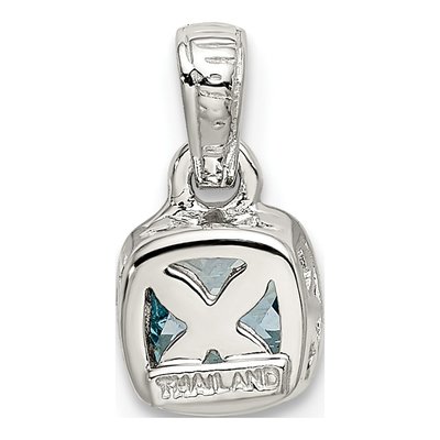 Sterling Silver & 14K Gold Swiss Blue Topaz Pendant – view 4
