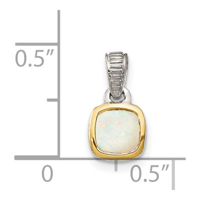 Sterling Silver & 14K Gold Opal Pendant – view 5