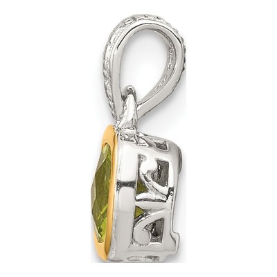 Sterling Silver & 14K Gold Peridot Pendant – view 3