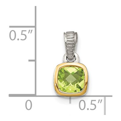 Sterling Silver & 14K Gold Peridot Pendant – view 5