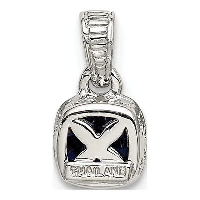 Sterling Silver & 14K Gold Lab-Created Sapphire Pendant – view 4