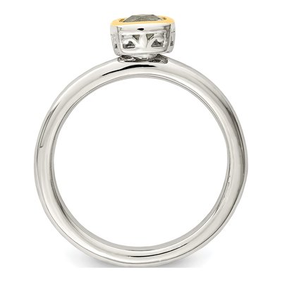 Sterling Silver & 14K Gold Aquamarine Ring – view 3