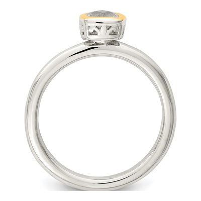 Sterling Silver & 14K Gold White Topaz Ring – view 2