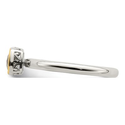 Sterling Silver & 14K Gold White Topaz Ring – view 3
