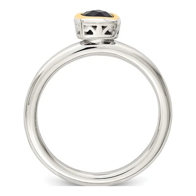 Sterling Silver & 14K Gold Lab-Created Sapphire Ring – view 2