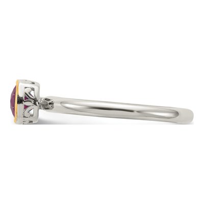 Sterling Silver & 14K Gold Rhodolite Garnet Ring – view 4