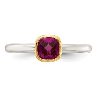 Sterling Silver & 14K Gold Rhodolite Garnet Ring – view 5
