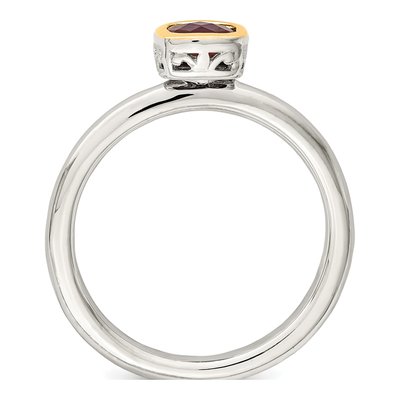 Sterling Silver & 14K Gold Lab-Created Ruby Ring – view 3