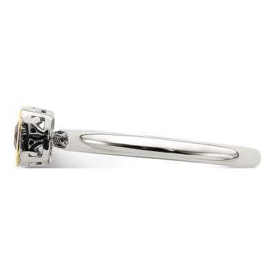 Sterling Silver & 14K Gold Lab-Created Ruby Ring – view 4