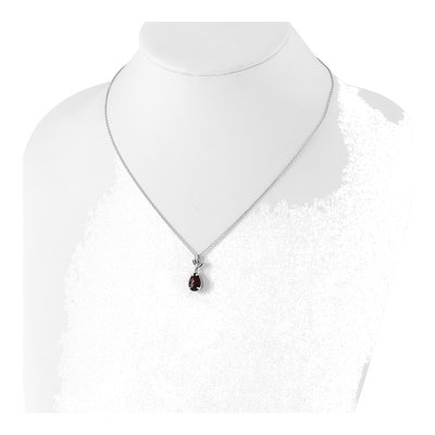 Sterling Silver & 14K Gold Garnet Leaf Pendant – view 5