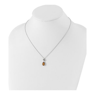 Sterling Silver & 14K Gold Citrine Leaves Pendant – view 4